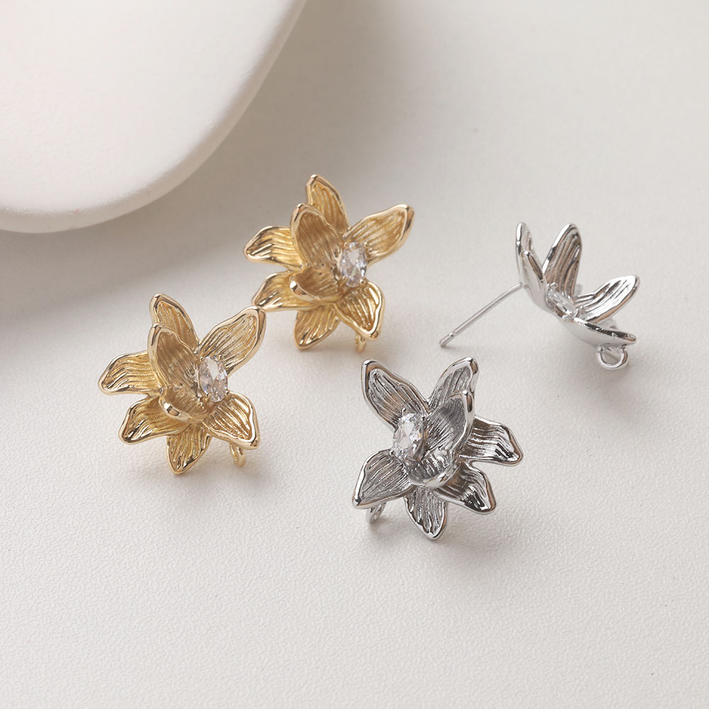 Flower Supplies - 4PCS Dainty ดอกไม้หู Studs ต่างหูสําหรับเครื่องประดับทําอุปกรณ์ DIY