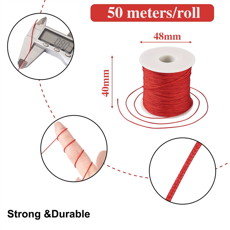 50 M/ม้วน 0.8 มม.ด้ายไนลอนสายซ - Ribbon Wired Satin บทวิจารณ์และราคา