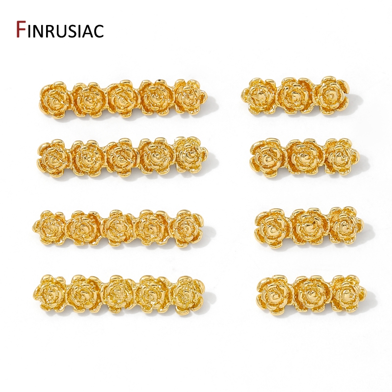 ตัวคั่นลูกปัดรูปดอกกุหลาบชุบทอ - Flower Supplies บทวิจารณ์และราคา