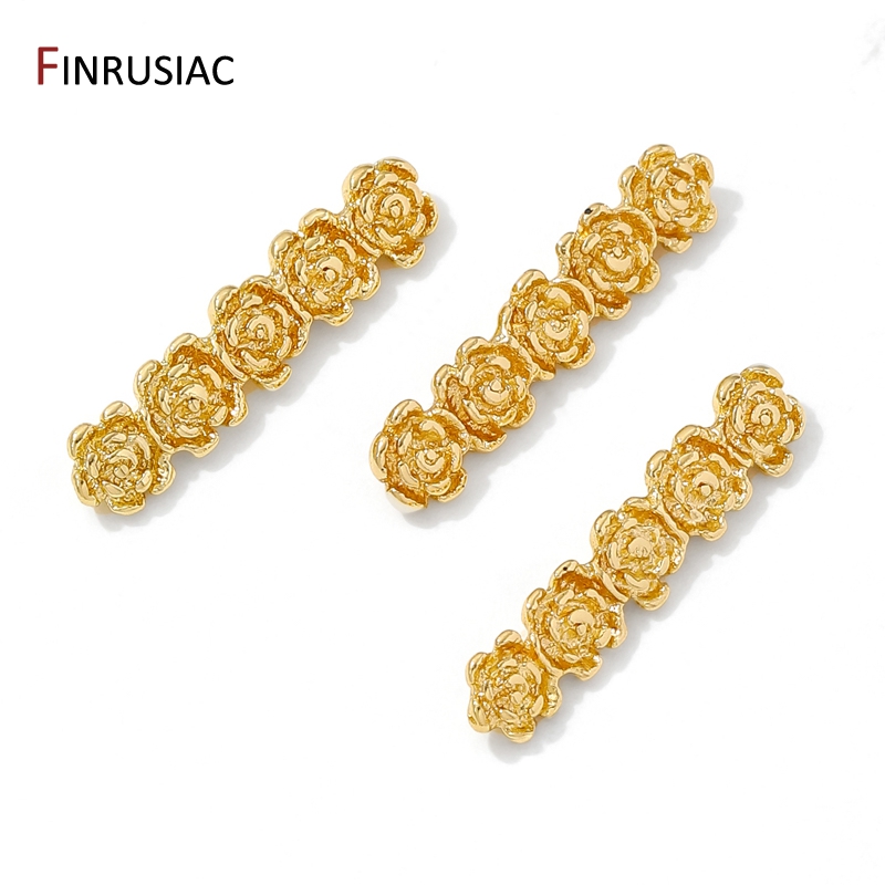ตัวคั่นลูกปัดรูปดอกกุหลาบชุบทอ - Flower Supplies บทวิจารณ์และราคา