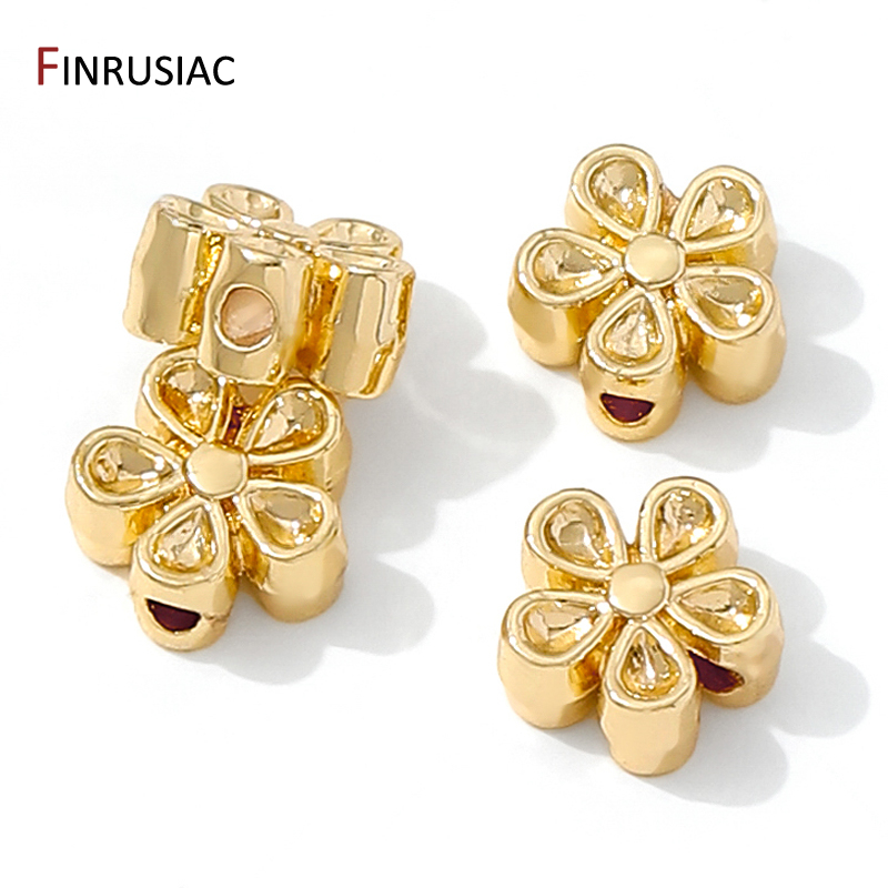 ลูกปัดทองเหลืองชุบทอง 14K รูปด - Flower Supplies บทวิจารณ์และราคา