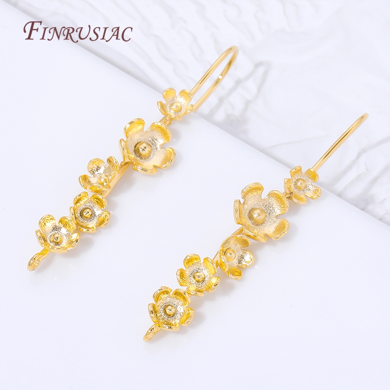 ตะขอเกี่ยวต่างหูรูปดอกไม้ชุบทอ - Flower Supplies บทวิจารณ์และราคา
